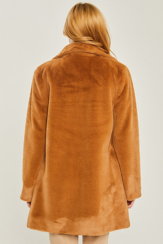 Woven Solid Teddy Collar Coat | ONLINE EXCLUSIVE