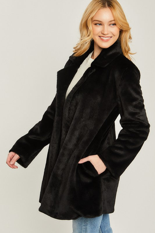 Woven Solid Teddy Collar Coat | ONLINE EXCLUSIVE