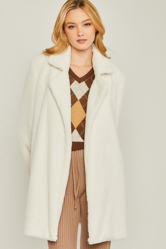 Woven Solid Teddy Collar Coat | ONLINE EXCLUSIVE