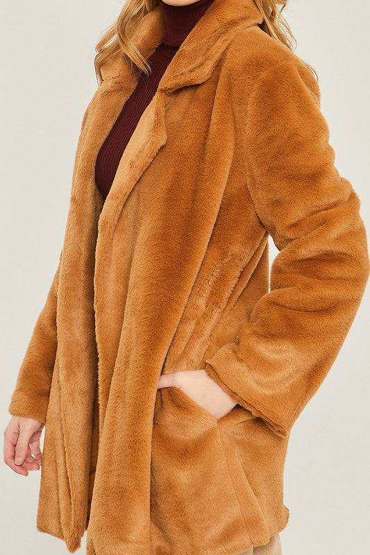 Woven Solid Teddy Collar Coat | ONLINE EXCLUSIVE