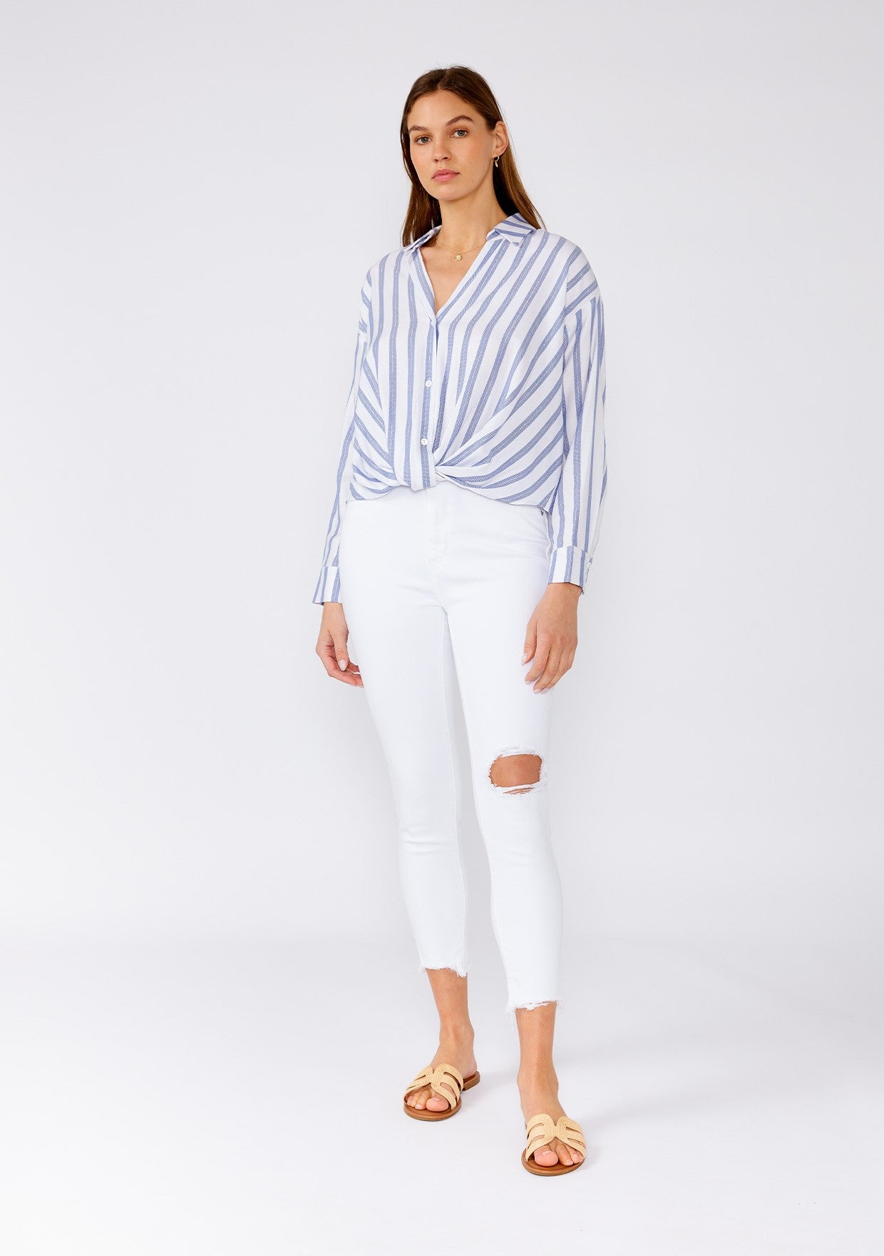 At Sea Nautical Striped Blouse