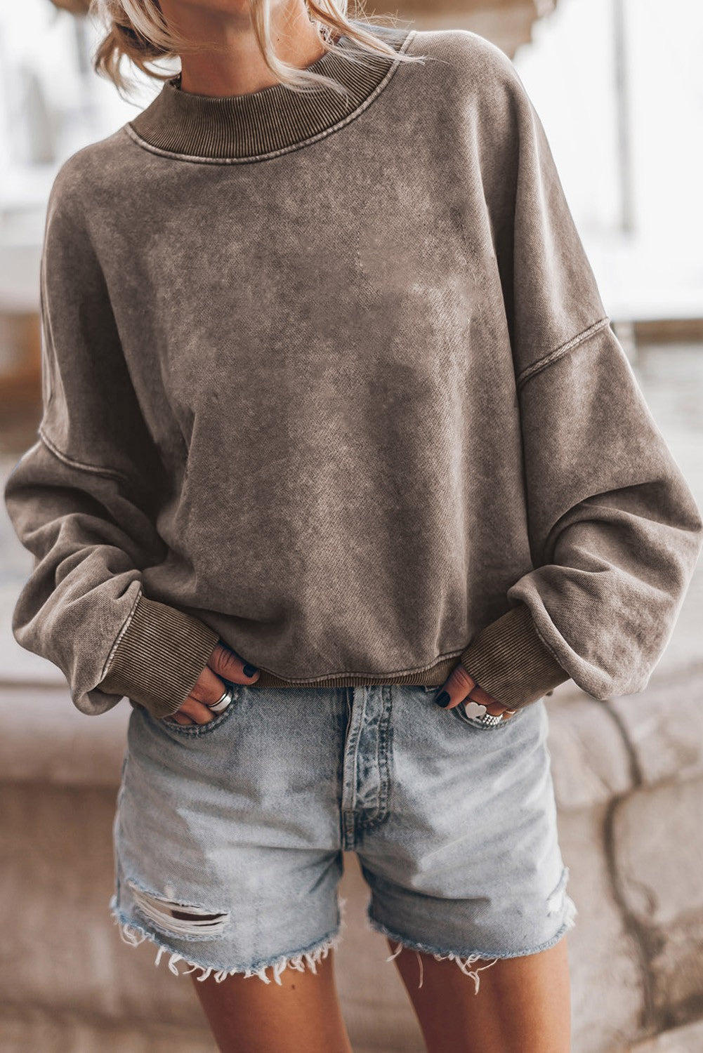 Brown Washed Pullover