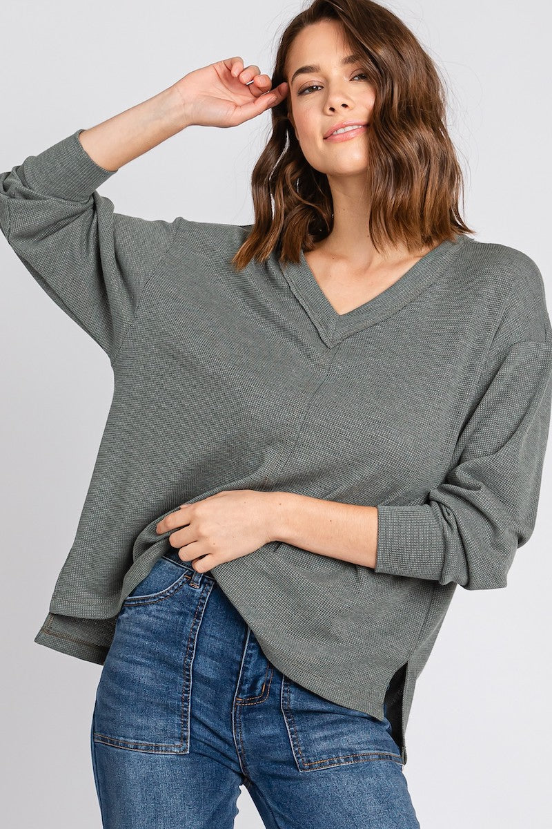 Campbell V-Neck Long Sleeve Top
