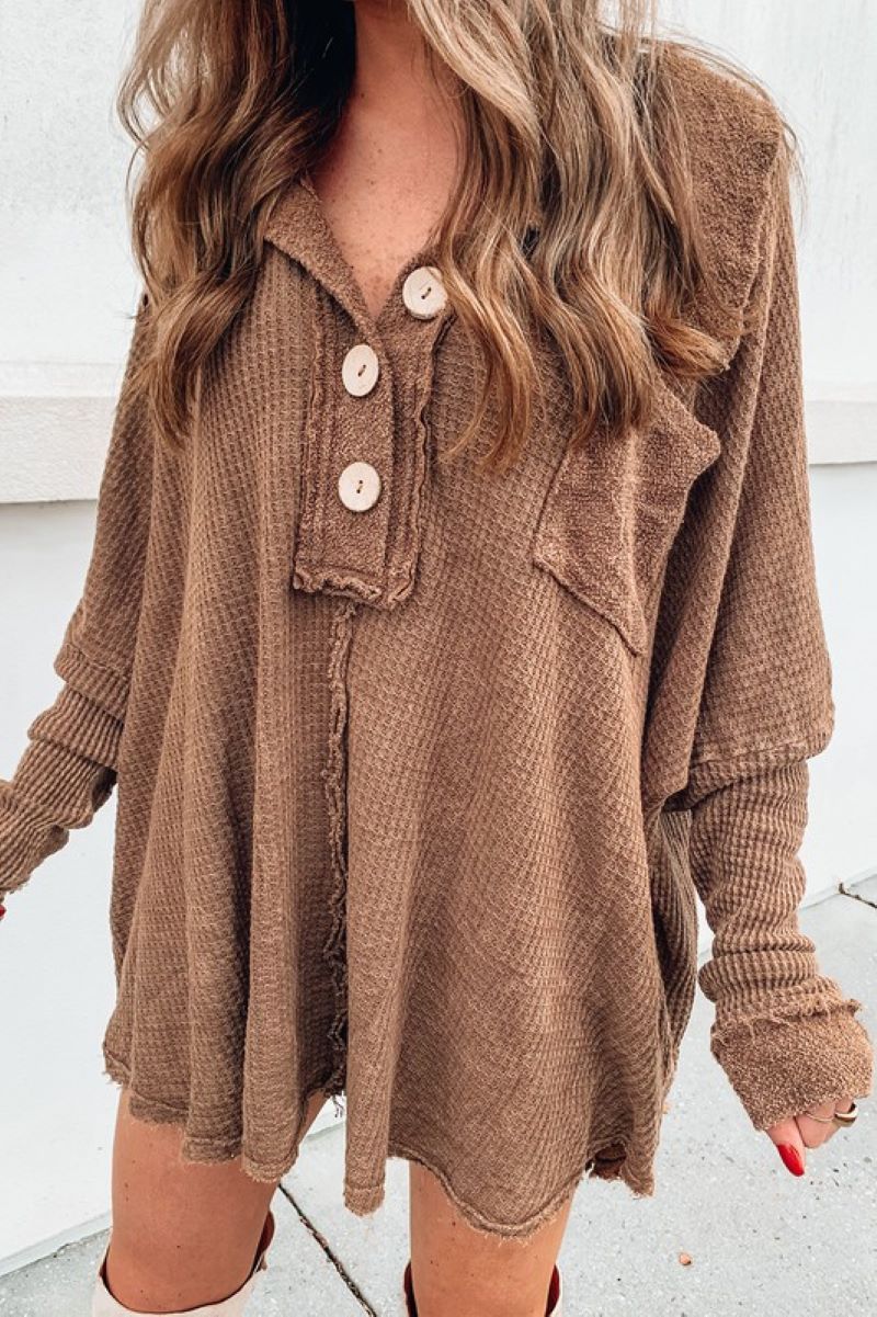 Jessica Mineral Dyed Vintage Waffle Tunic Top