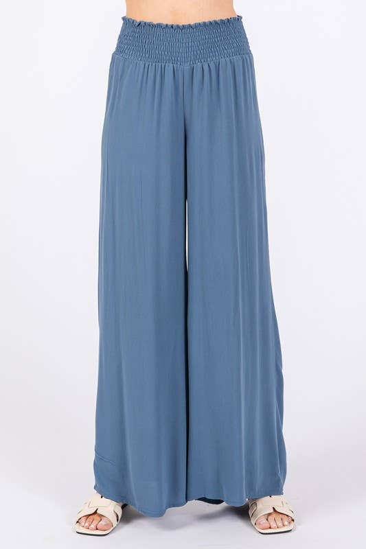 Leah Flowy Pants - Denim Blue