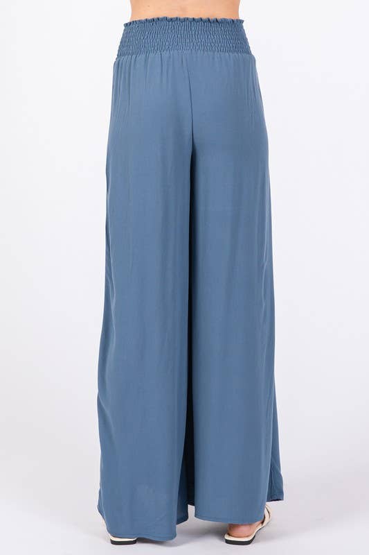 Leah Flowy Pants - Denim Blue