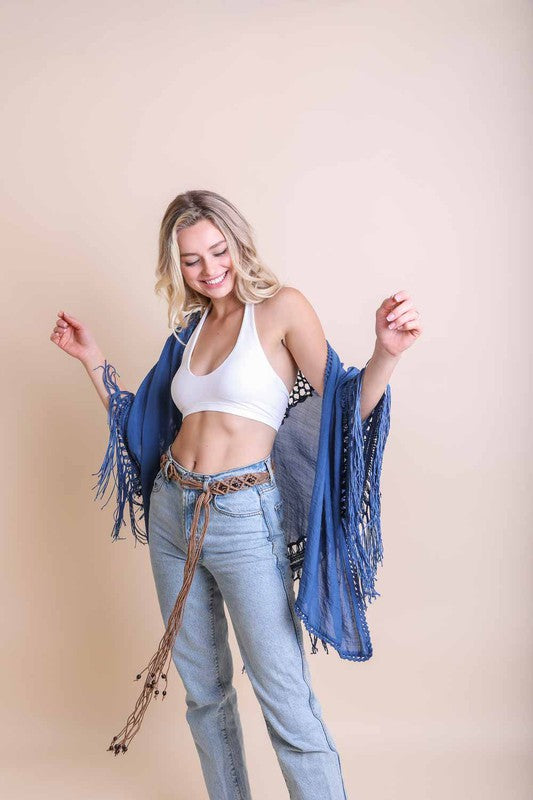 Crochet Medallion Tassel Kimono | ONLINE EXCLUSIVE