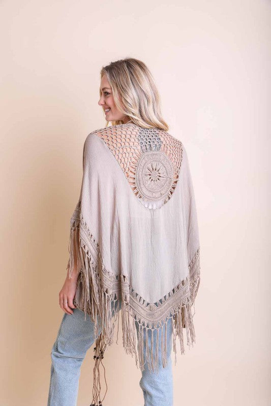 Crochet Medallion Tassel Kimono | ONLINE EXCLUSIVE