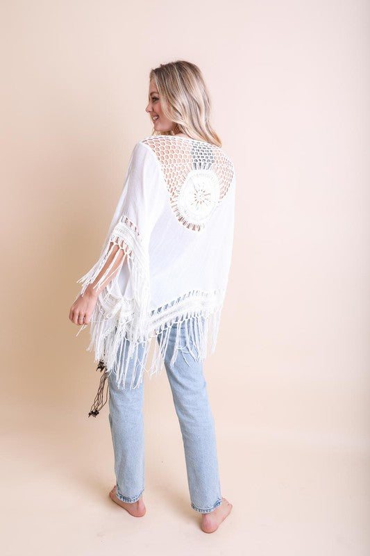 Crochet Medallion Tassel Kimono | ONLINE EXCLUSIVE