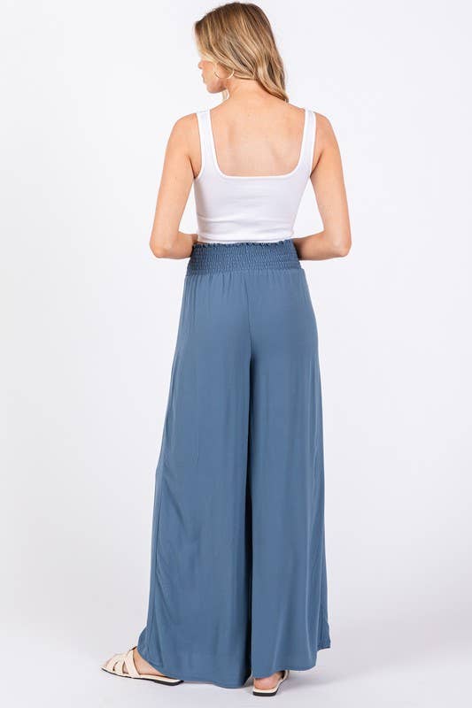 Leah Flowy Pants - Denim Blue