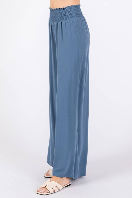 Leah Flowy Pants - Denim Blue