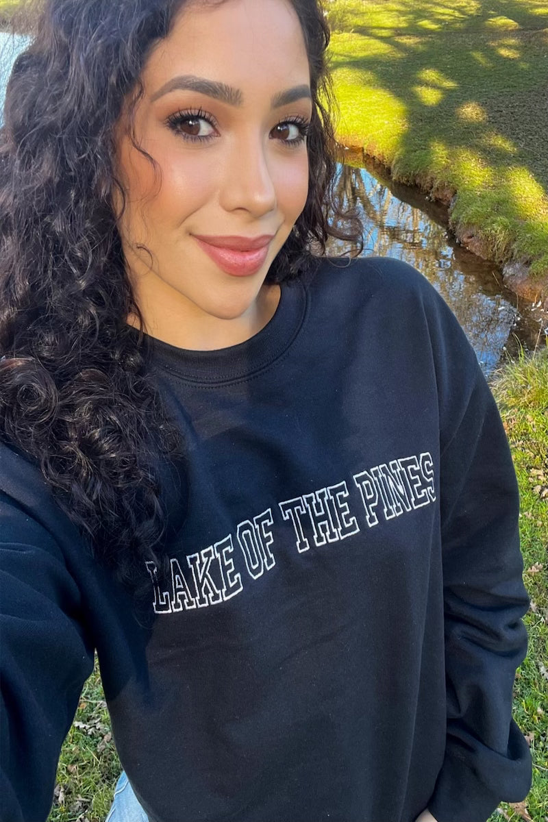 Lake Of The Pines Embroidered Crewneck