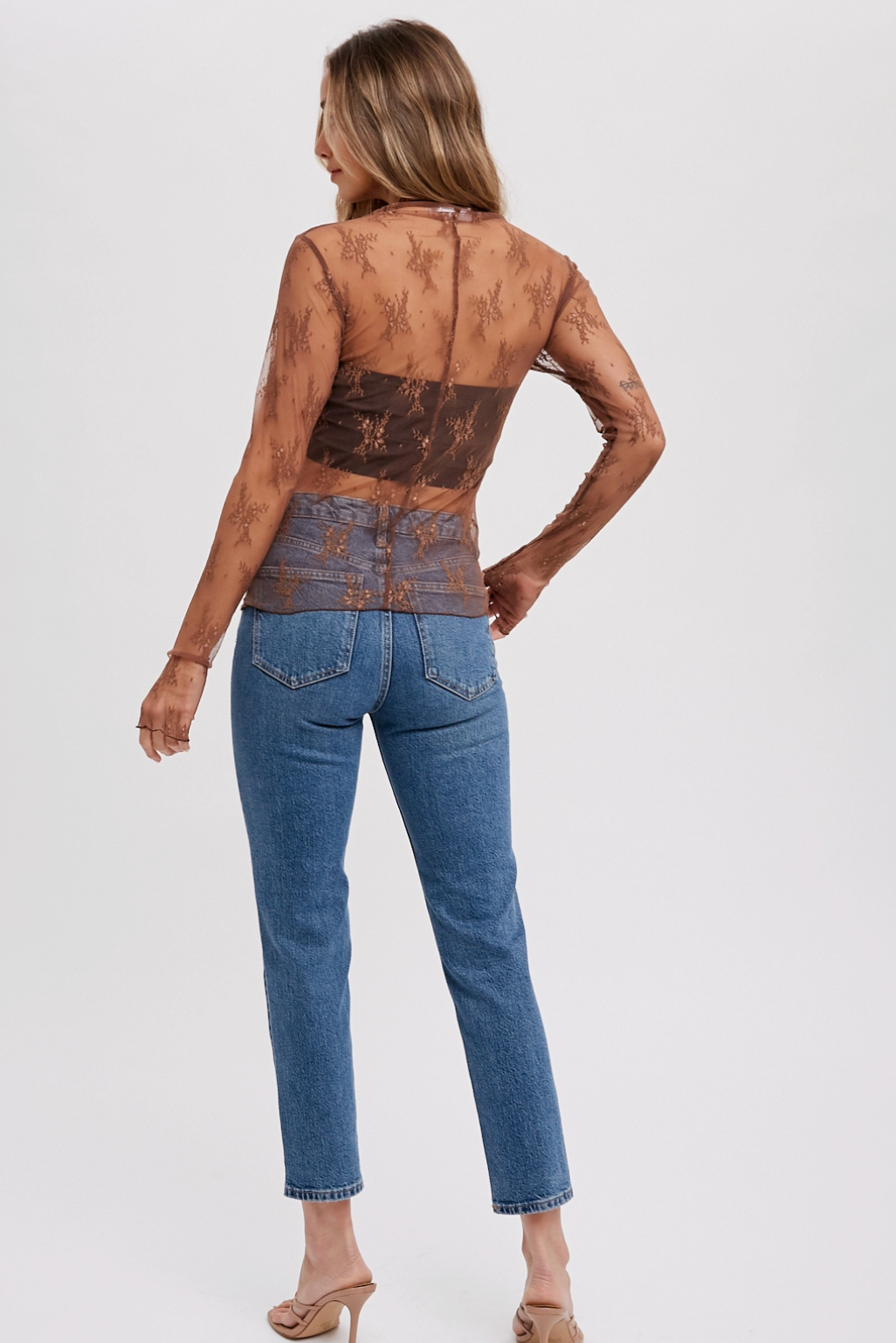 Isabella Floral Embroidered Mesh Top