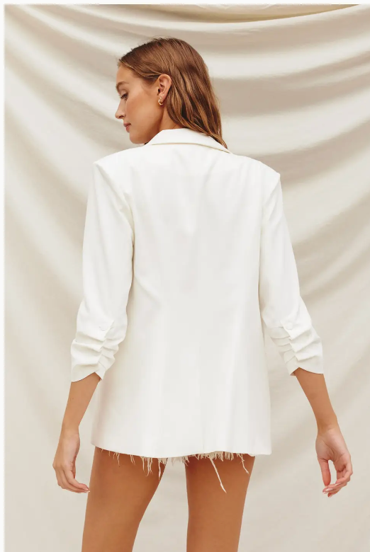 Ana Ruched Sleeve Blazer