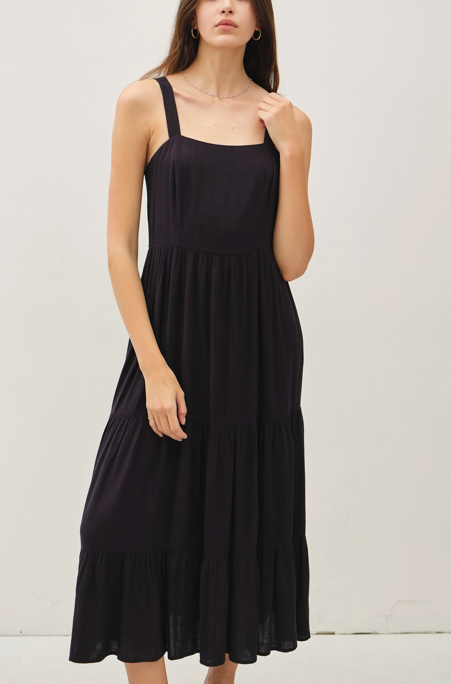 Alina Midi Black Dress