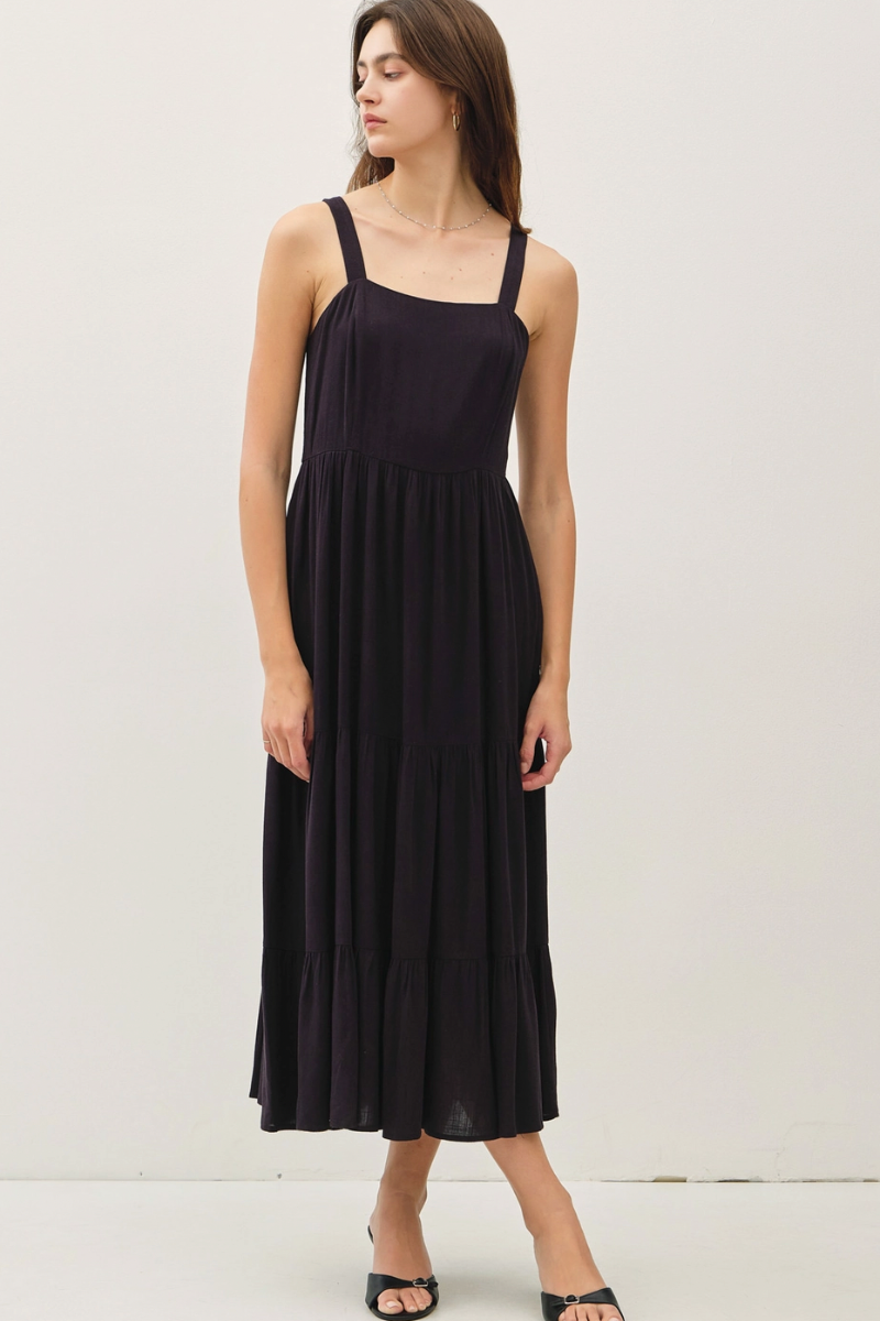 Alina Midi Black Dress