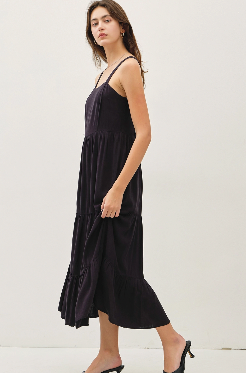 Alina Midi Black Dress
