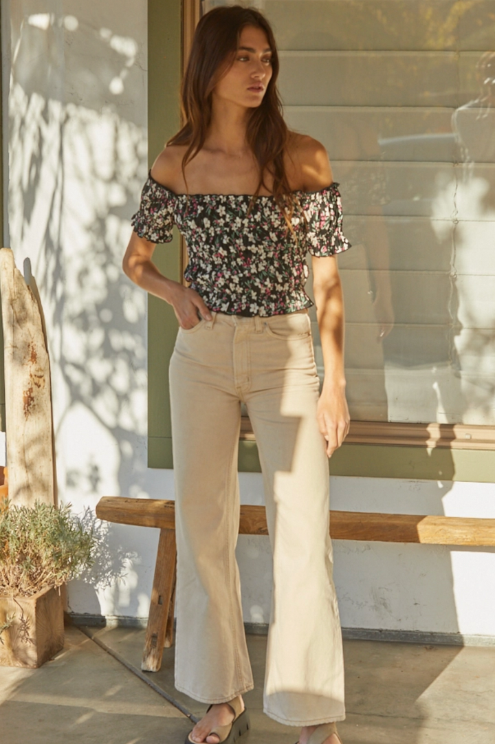 Katie Floral Smocked Crop Top