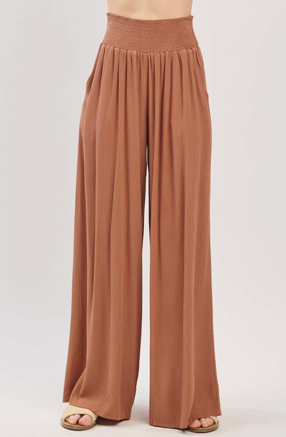 Leah Flowy Pants - Hazelnut