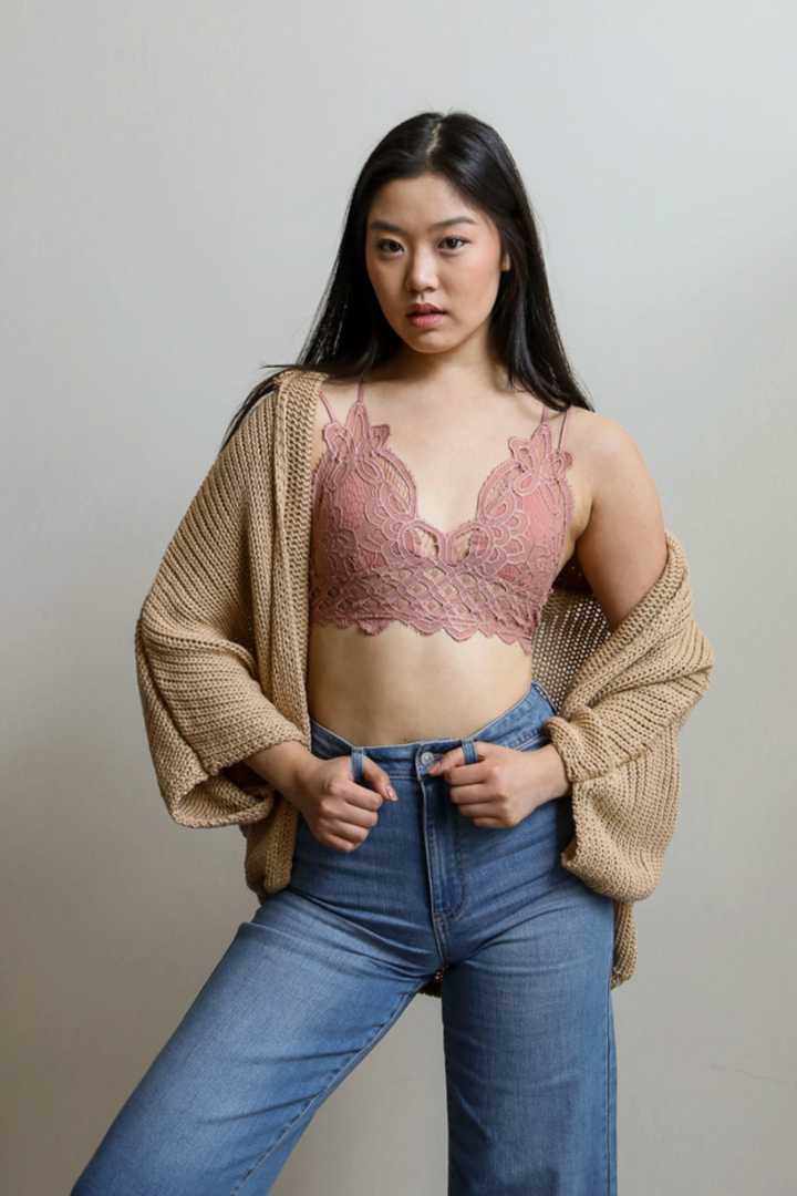 Chloe Lace Bralette - Mauve