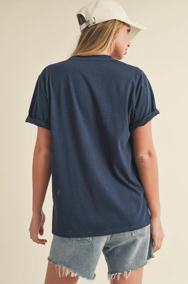 Valerie Pocket Tee - Navy