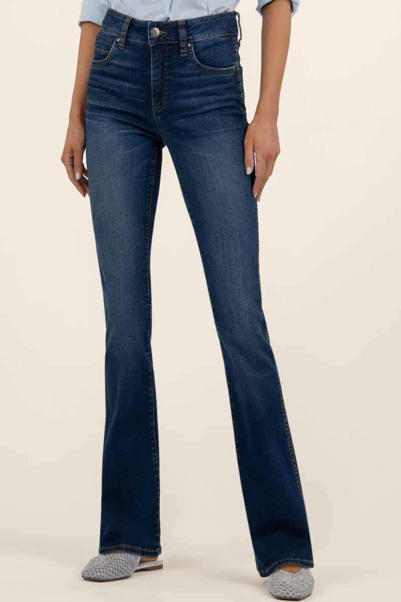 Dark blue flared jeans 