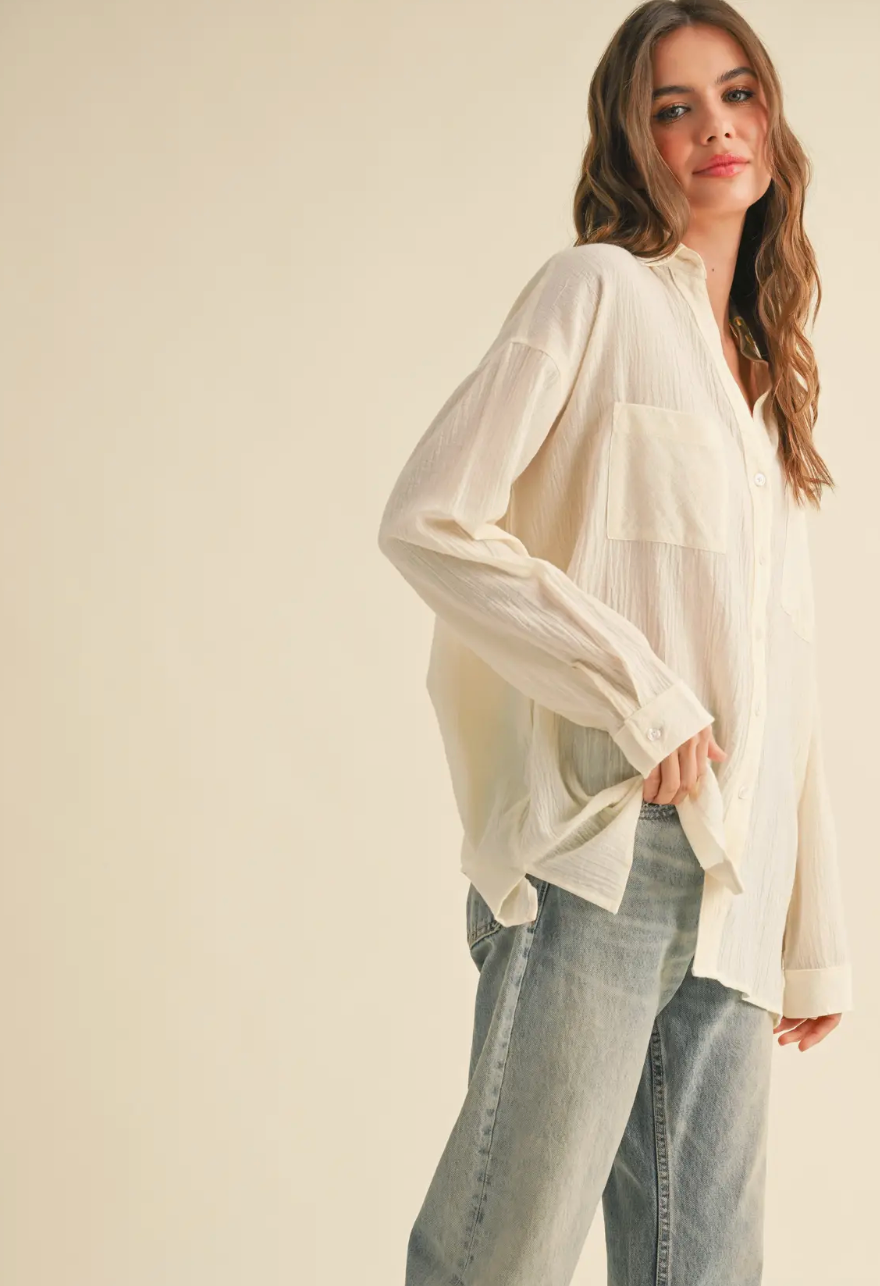 Isabella Cotton Button Down Blouse