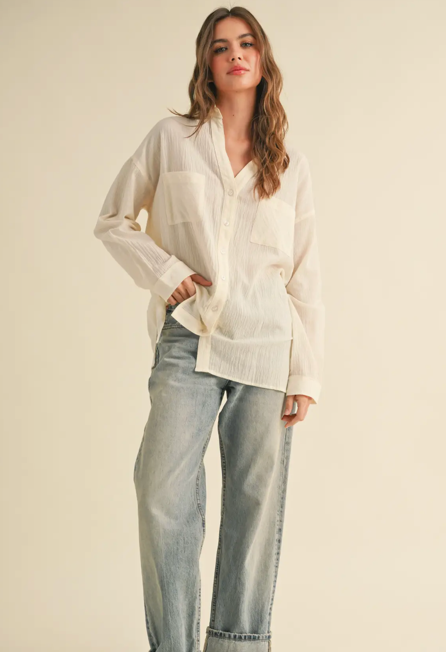 Isabella Cotton Button Down Blouse