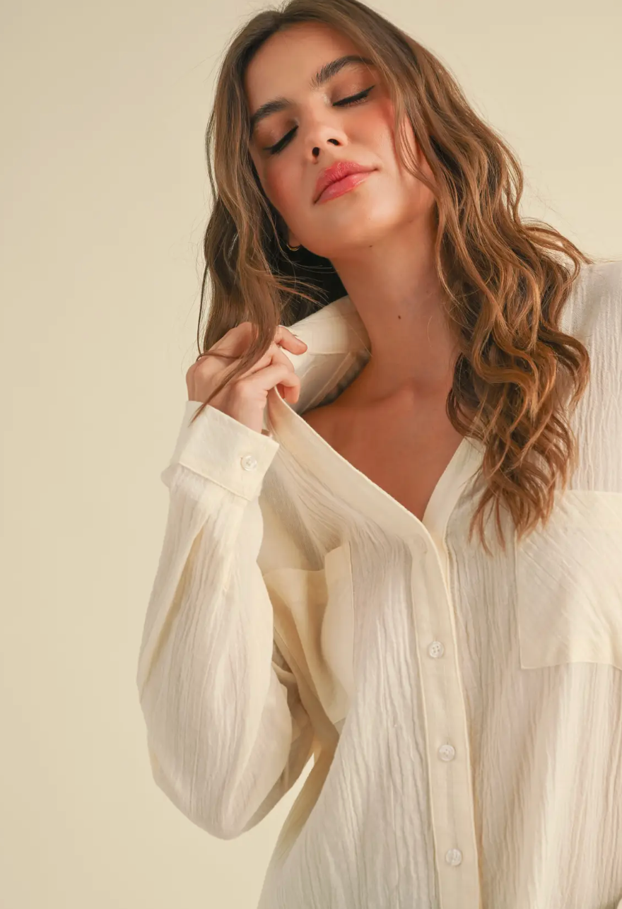 Isabella Cotton Button Down Blouse