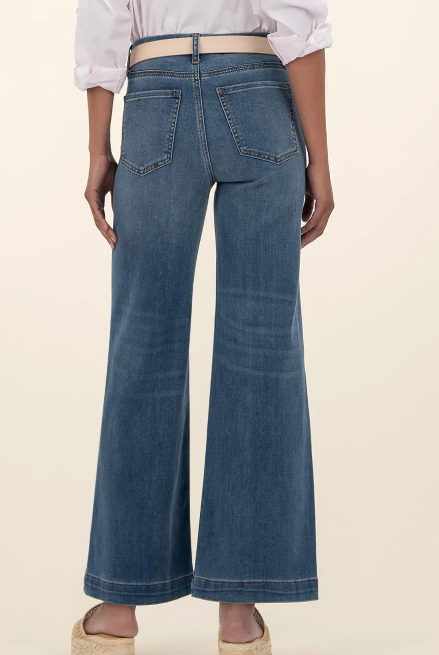 Meg High Waist Ankle Wide Leg Jeans - Loyalty Wash