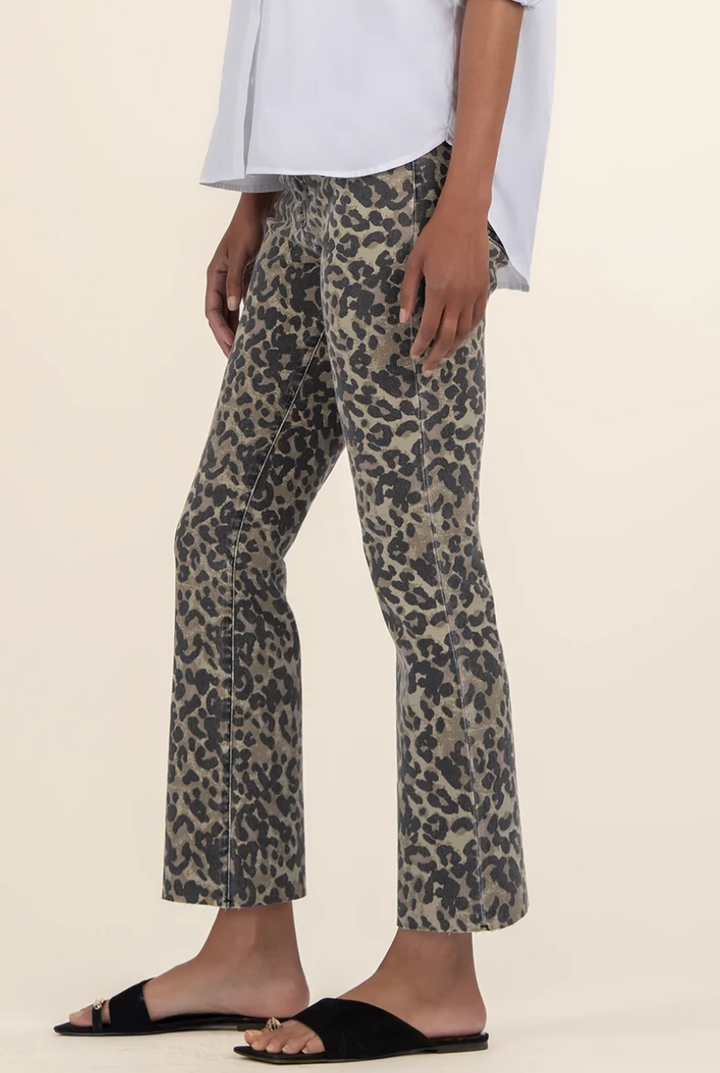 Kelsey High Rise Ankle Flare Fab Ab - Leopard