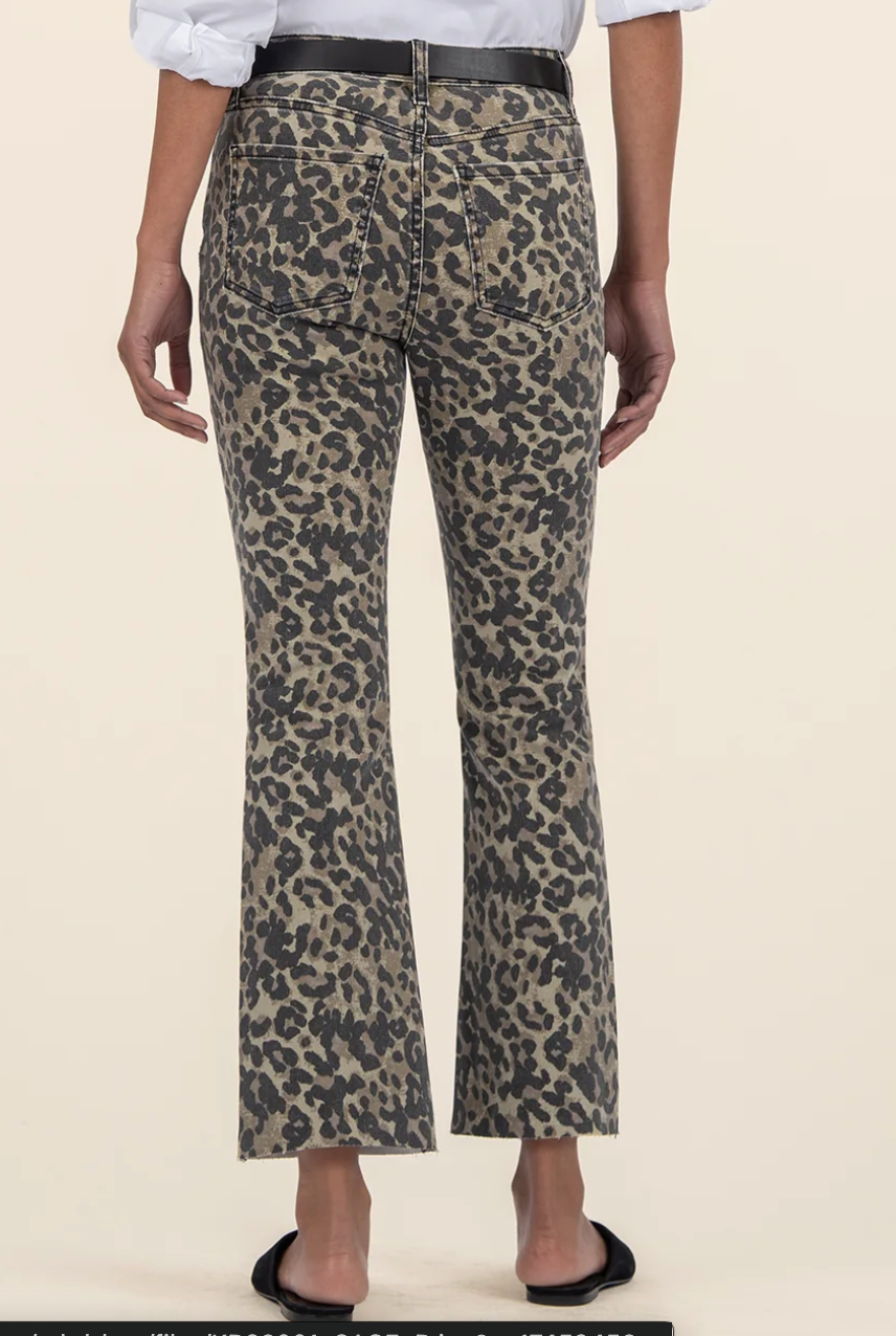 Kelsey High Rise Ankle Flare Fab Ab - Leopard