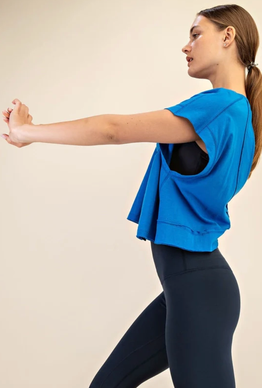 Cotton Slub Open Back Top