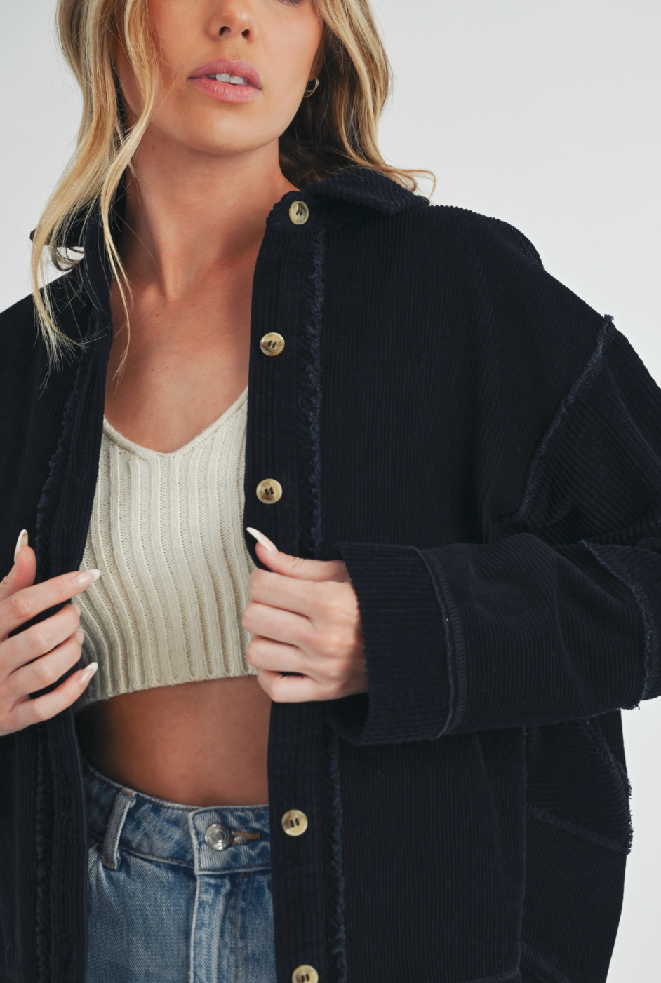 Daphne Black Corduroy Jacket