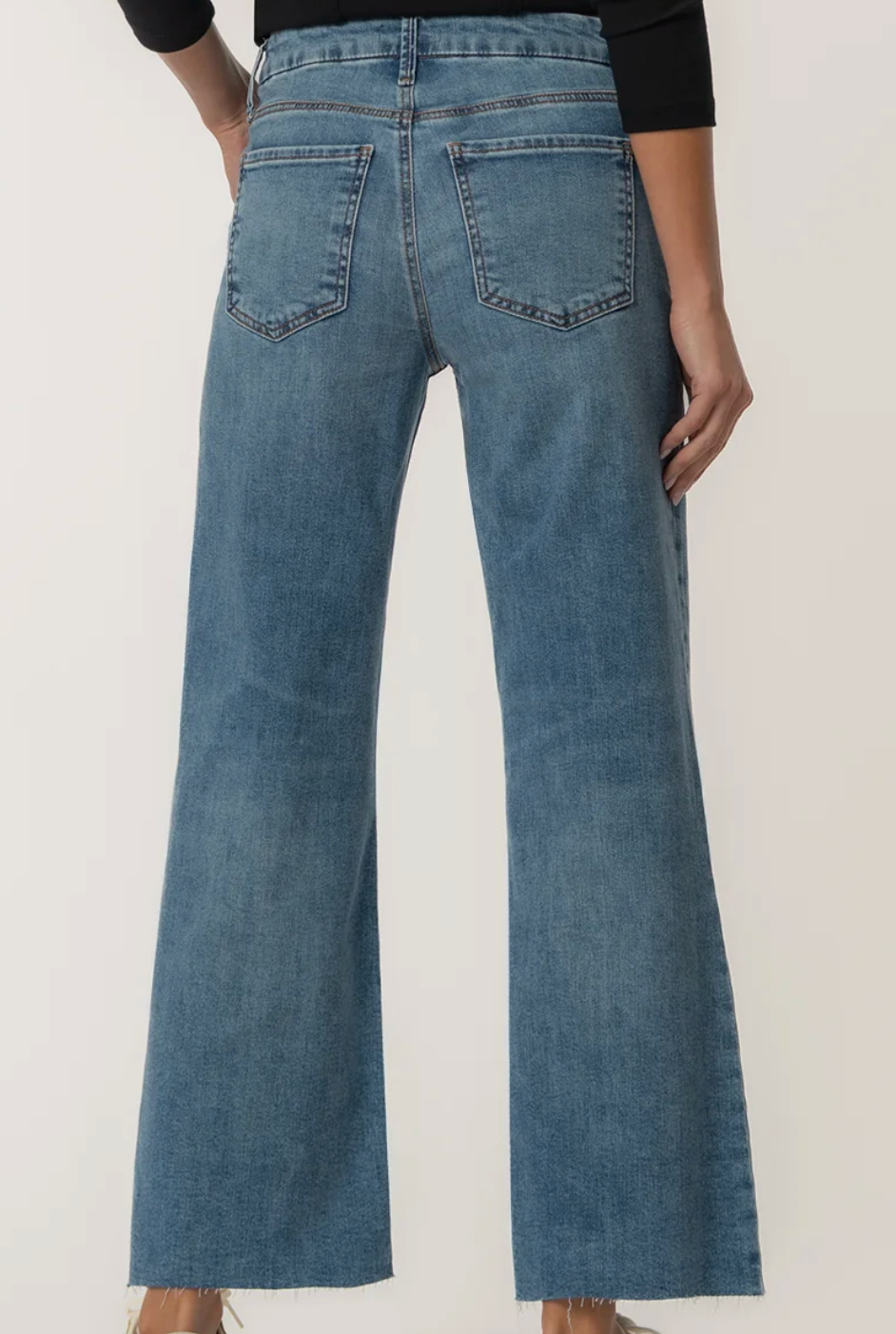 Meg High Waist Ankle Wide Leg Jeans - Regent Wash