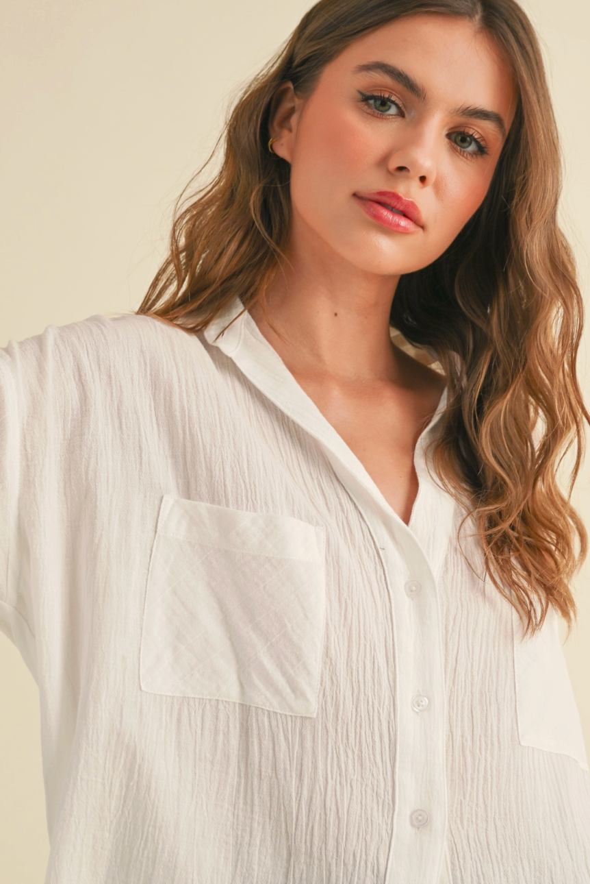 Jada Button Down Cotton Shirt