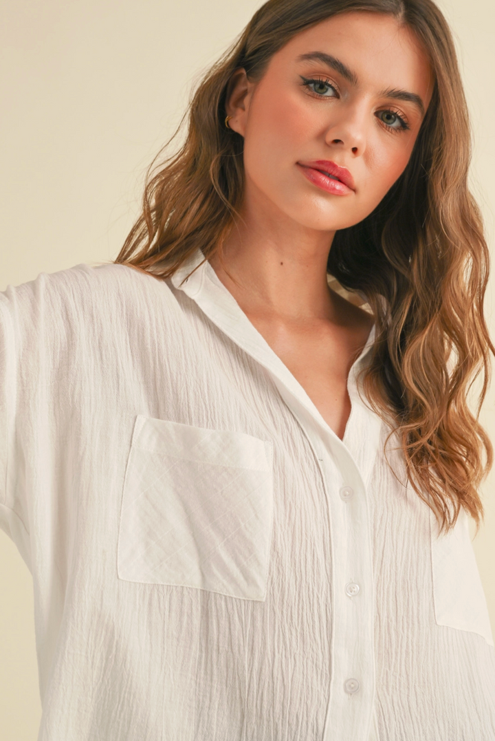 Jada Button Down Cotton Shirt
