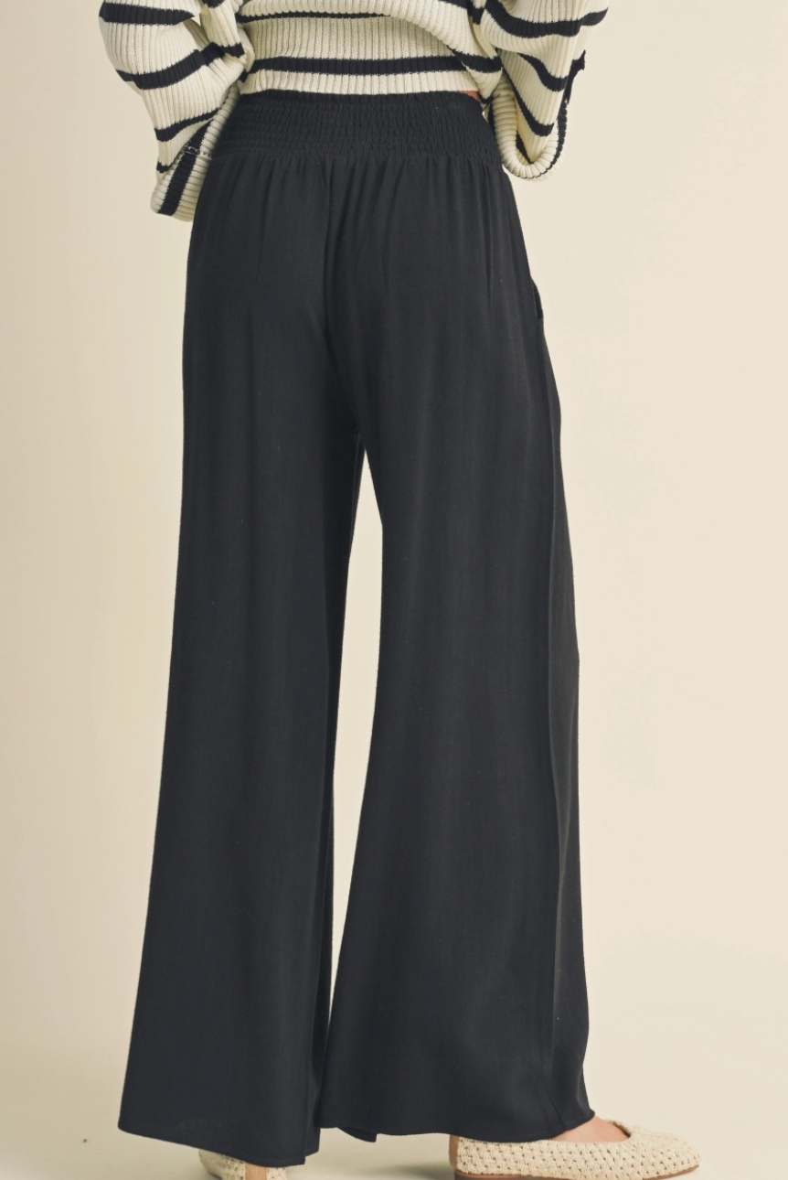 Julie Linen Blend Pants - Black