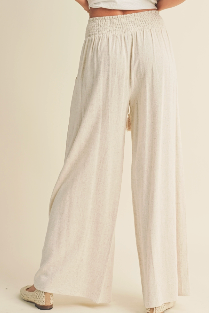 Julie Linen Blend Pants - Oat