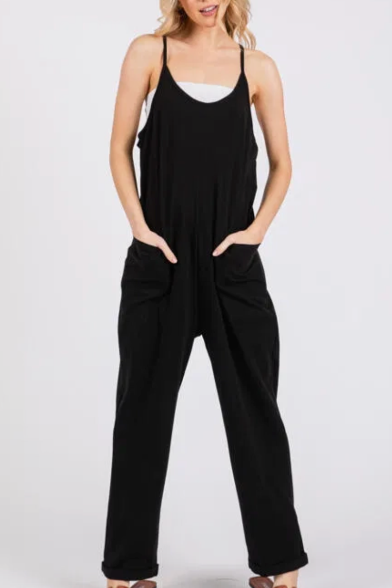 relaxed black jumpsuit