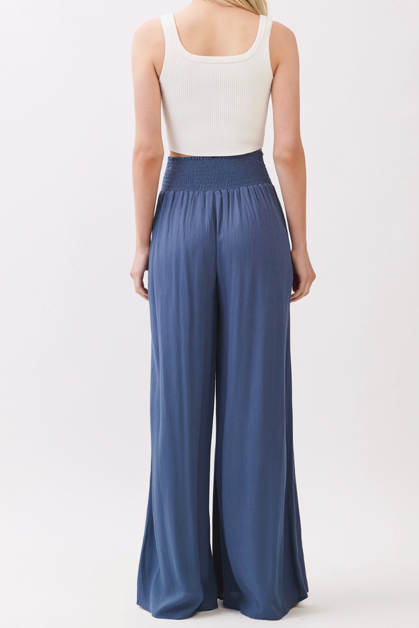 Leah Flowy Pants - Blue