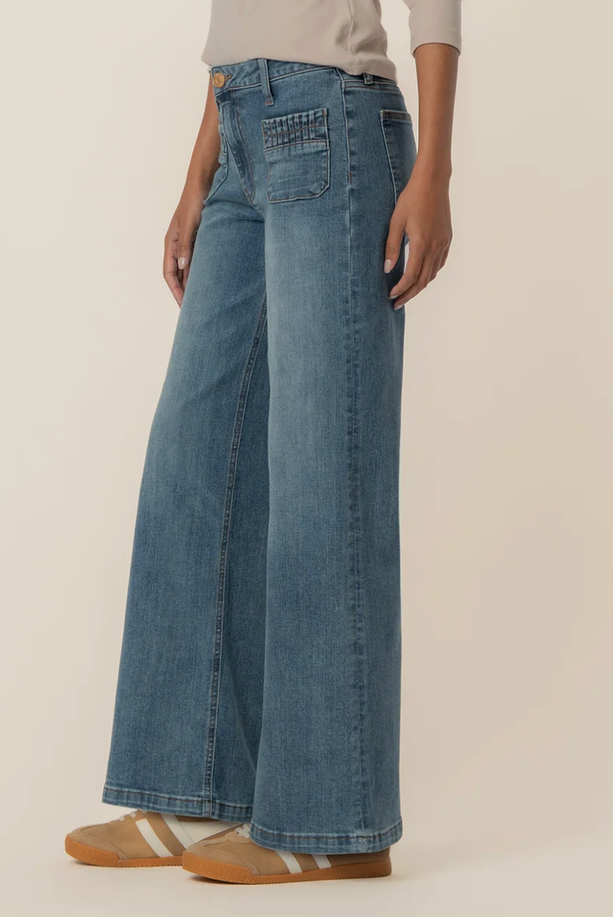 Maya High Waist Wide Leg Jeans - Affection Wash