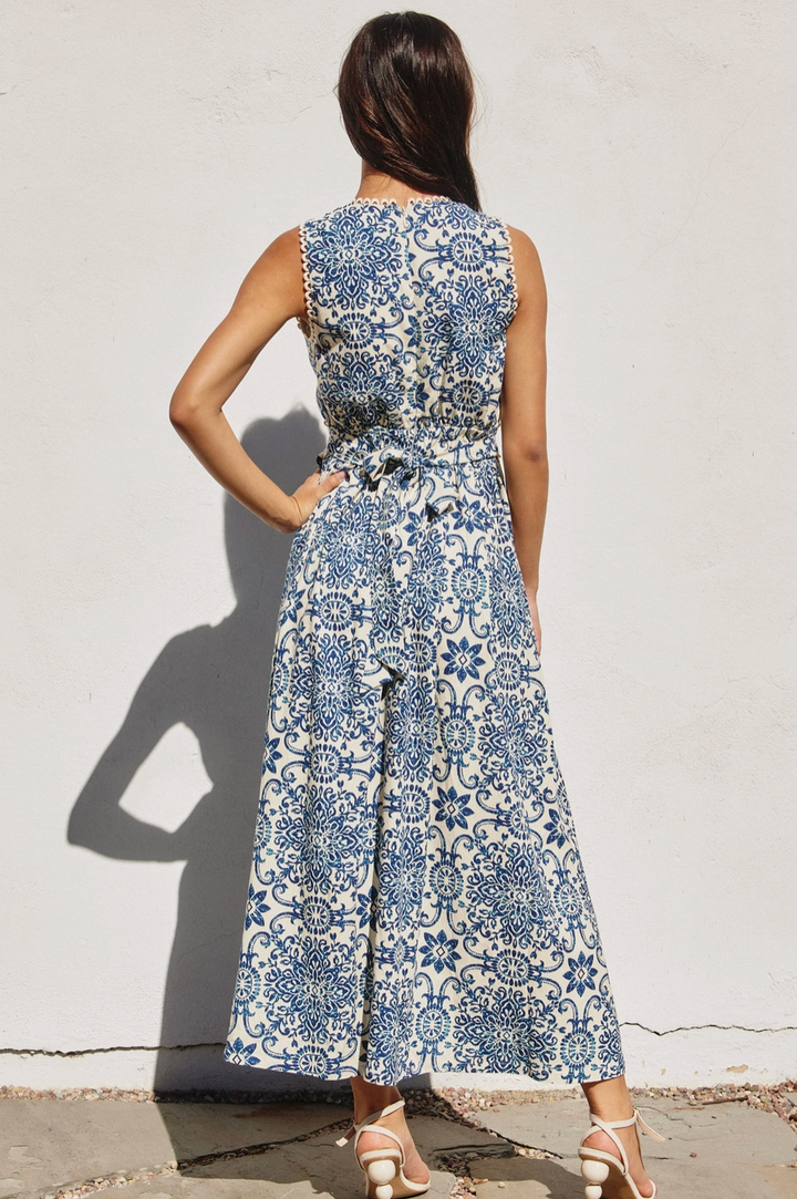 Summer in Capri Scalloped Lace Maxi Dress