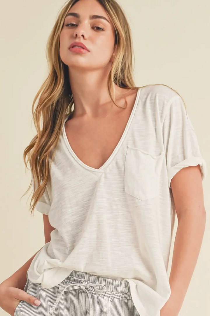Valerie Pocket Tee - White