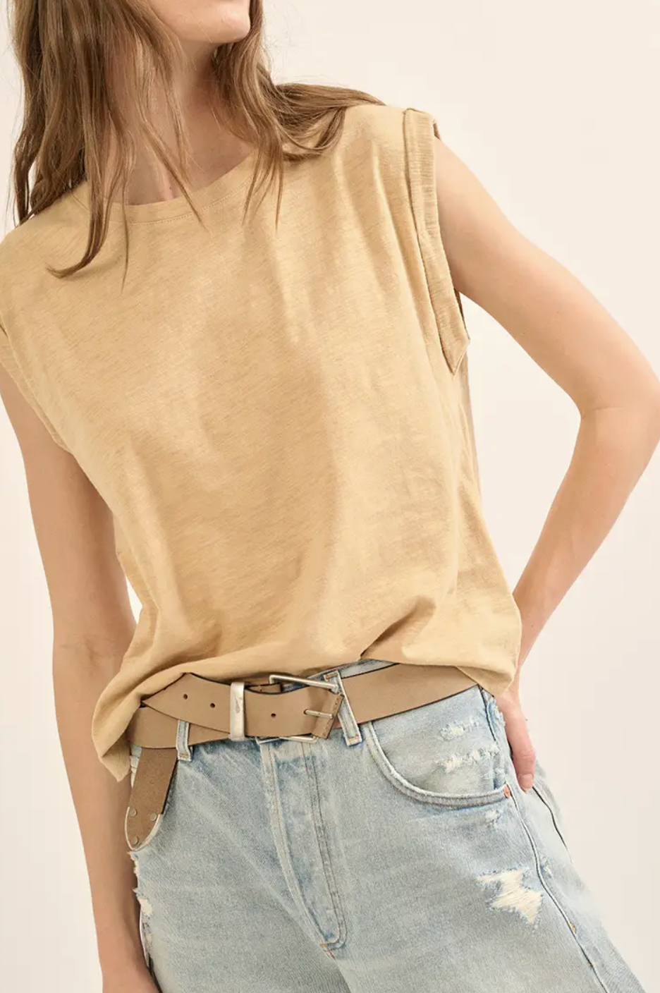 Leslie Round Neck Slub Knit Shirt