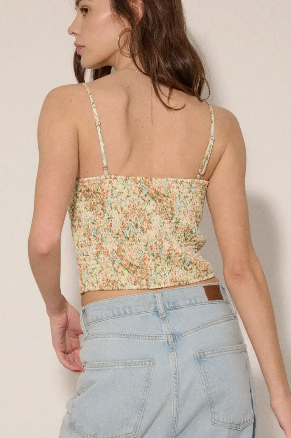Scarlett Floral Sweetheart Cropped Cami