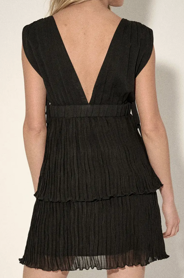 Courtney Pleated Chiffon Mini Dress