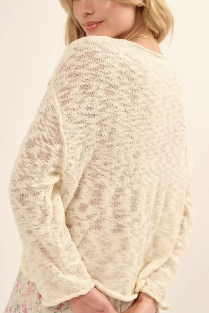 Samantha Long Sleeve Burnout Knit Sweater