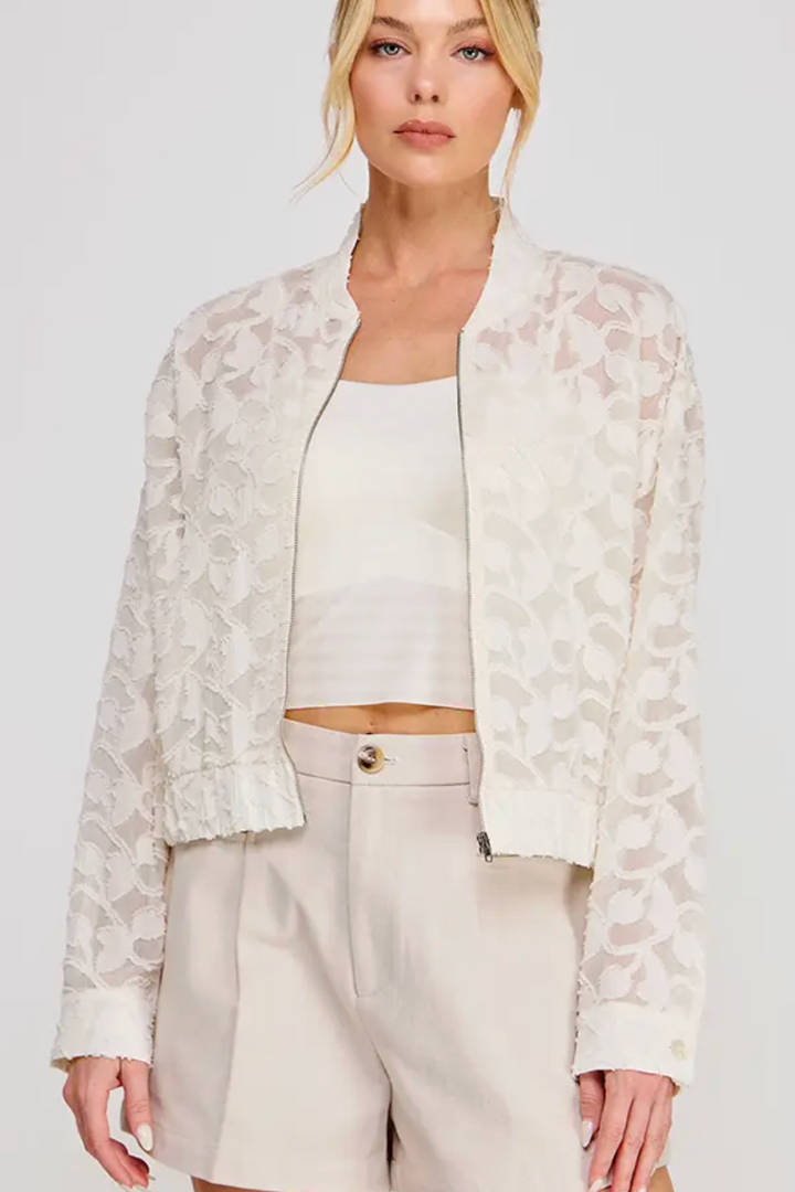 Jacquard Semi-Sheer Jacket