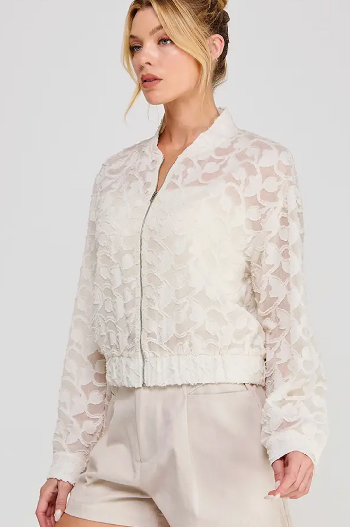 Jacquard Semi-Sheer Jacket